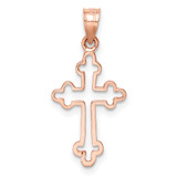 14K Rose Polished Cross Pendant - D4-761F544B-5855