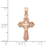 14K Rose Polished Cross Pendant - D4-C7780936-1324