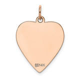 14K Rose Polished Heart Shaped Disc Pendant - XA-311EDEFF-7092