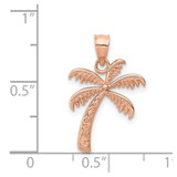 14K Rose Polished Palm Tree Pendant
