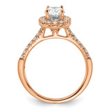14k Rose TRUE ORIGIN Lab Grown Diamond VS+ F+ S/M Oval Halo Eng. Ri