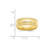 10k Yellow Gold 8mm Double Milgrain Comfort Fit Wedding Band Size 13