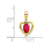 14k Ruby and Diamond Heart Pendant - XB-3845E290-7990