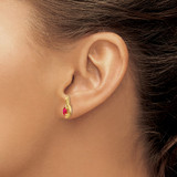 14k Ruby and Diamond Post Earrings