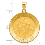 14k Saint Christopher Medal Hollow Pendant - RE-2CB097C8-3548