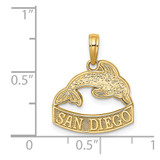 14K SAN DIEGO Banner Dolphins Charm