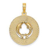 14K SANIBEL w/Dolphins Circle Charm