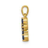 14k Sapphire and Diamond Cross Pendant