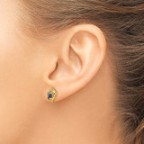 14k Sapphire and Diamond Heart Earrings
