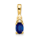 14k Sapphire and Diamond Pendant - XB-24B5CC96-7017