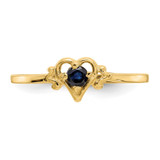 14K Sapphire Birthstone Heart Ring
