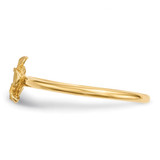 14k Satin & Diamond-cut Plumeria Ring - R6-9D11E271-1782