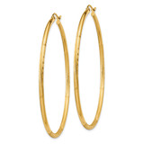 14k Satin and Diamond-cut 2mm Round Tube Hoop Earrings - TC-4DBFCEDC-1684