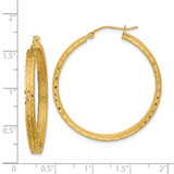 14K Satin and Diamond-cut Hoop Earrings - TF-4D29A17A-7789