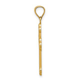 14K Satin and Polished Budded Cross Pendant - K6-78A1B065-8744