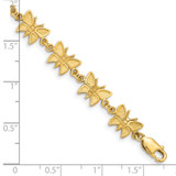 14k Satin and Polished Butterfly 7 inch Bracelet