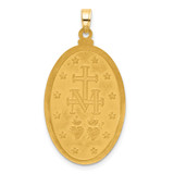 14k Satin and Polished Miraculous Medal Solid Oval Pendant - XR-1A07A399-4793
