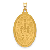 14k Satin and Polished Miraculous Medal Solid Oval Pendant - XR-42BB1774-6906