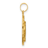 14k Satin and Polished Miraculous Medal Solid Oval Pendant - XR-B9565081-8587