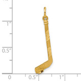 14k Satin D/C Hockey Stick Charm