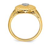 14k Satin Diamond Flower Ring