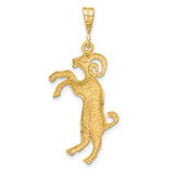 14k Satin Diamond-cut Aries Zodiac Charm - C4-7D965405-8761