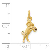 14k Satin Diamond-cut Aries Zodiac Charm - C4-B33449E2-1610