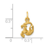 14k Satin Diamond-cut Capricorn Zodiac Charm - C4-DD2D9D8E-1543