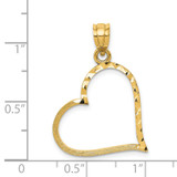14K Satin Diamond-cut Crooked Heart Pendant - D1-A81A672B-6034
