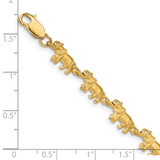 14K Satin Diamond-cut Elephant 7 inch Bracelet