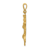 14k Satin Diamond-cut Leo Zodiac Charm - C4-CBAF9918-9281