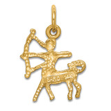 14k Satin Diamond-cut Sagittarius Zodiac Charm - C4-7C193104-2217