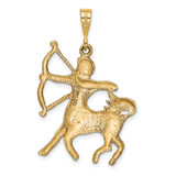 14k Satin Diamond-cut Sagittarius Zodiac Charm - C4-CFD8F2EF-8795