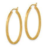 14k Satin Diamond-cut Square Tube Hoop Earrings - TF-5C5C109D-2672