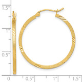 14k Satin Diamond-cut Square Tube Hoop Earrings - TF-5C5C109D-2672