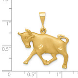 14k Satin Diamond-cut Taurus Zodiac Charm - C4-E2F4CD2C-2548