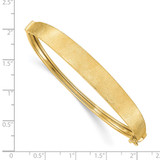 14k Satin Finish Graduated 8.00mm Hinged Oval Bangle Bracelet