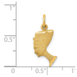 14K Satin Front / Polished Back Nefertiti Charm