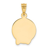 14K Satin Jesus Medal Pendant