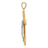 14k Satin Two-tone Crucifix Pendant