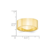 10k Yellow Gold 8mm Lightweight Flat Wedding Band Size 8.5