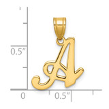 14K Script Letter A Initial Pendant