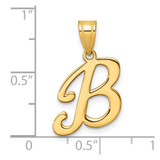 14K Script Letter B Initial Pendant
