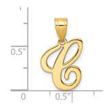 14K Script Letter C Initial Pendant