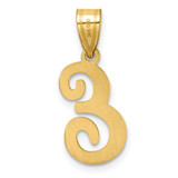 14K Script Letter E Initial Pendant