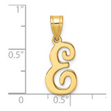 14K Script Letter E Initial Pendant