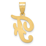 14K Script Letter F Initial Pendant