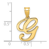 14K Script Letter G Initial Pendant