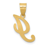 14K Script Letter I Initial Pendant