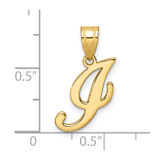 14K Script Letter I Initial Pendant